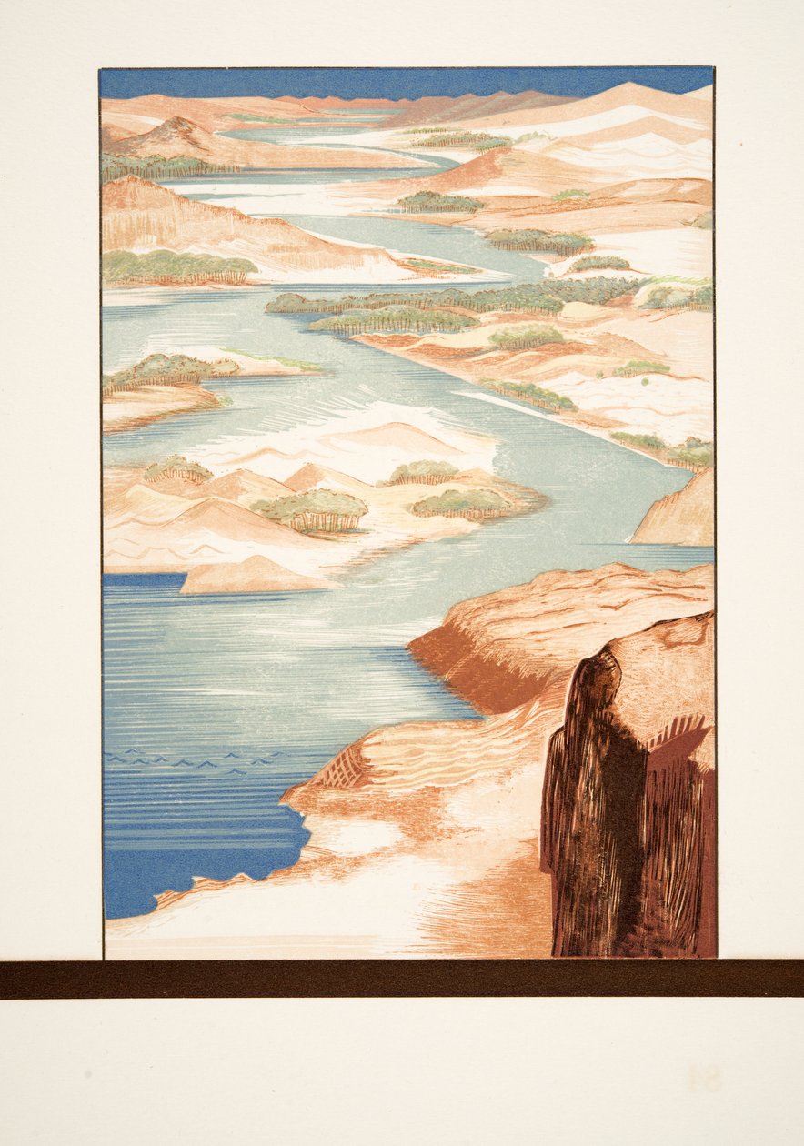 Illustration från Prometheus kedjad av Aeschylus, pub. 1941 (stenciltryck) av Francois Louis Schmied