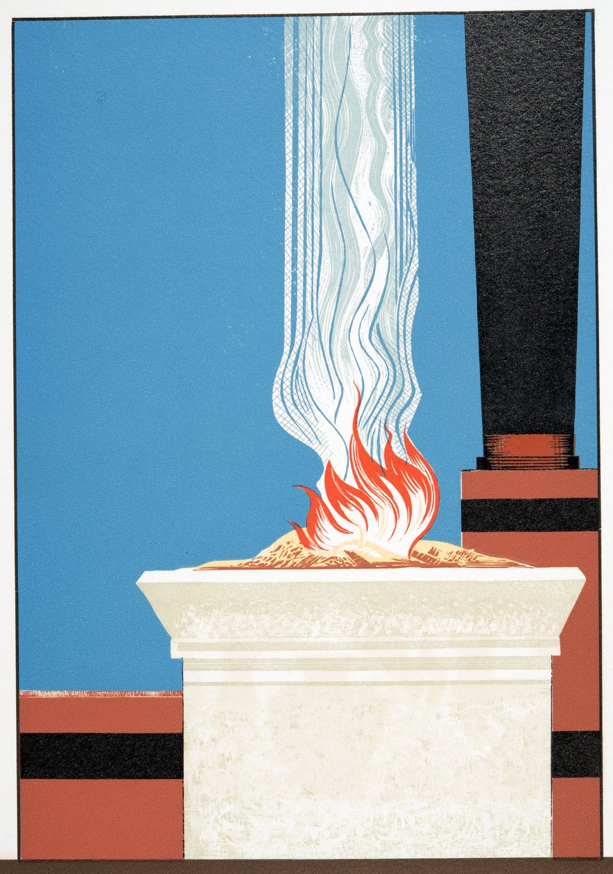 Illustration från Prometheus kedjad av Aeschylus, pub. 1941 (stenciltryck) av Francois Louis Schmied