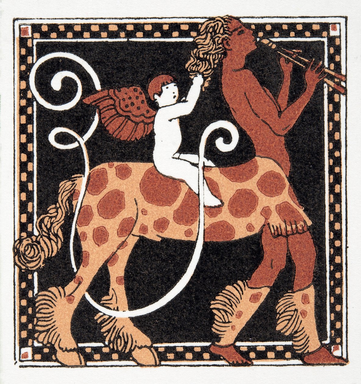 Bokstaven U, från Personages de Comedie, pub. 1922 (stenciltryck) av Francois Louis Schmied