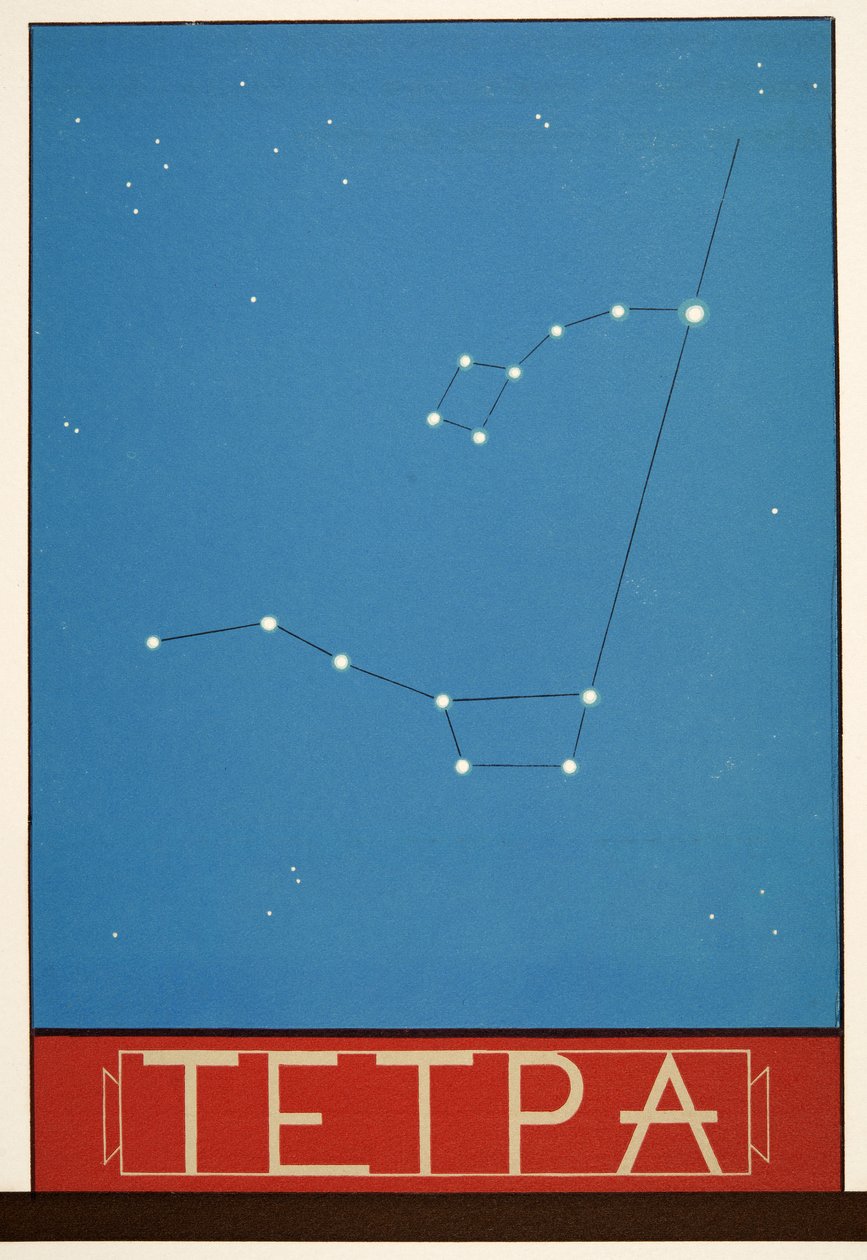 Tetpa (konstellation), från Prometheus Enchained by Aeschylus, pub. 1941 (stenciltryck) av Francois Louis Schmied