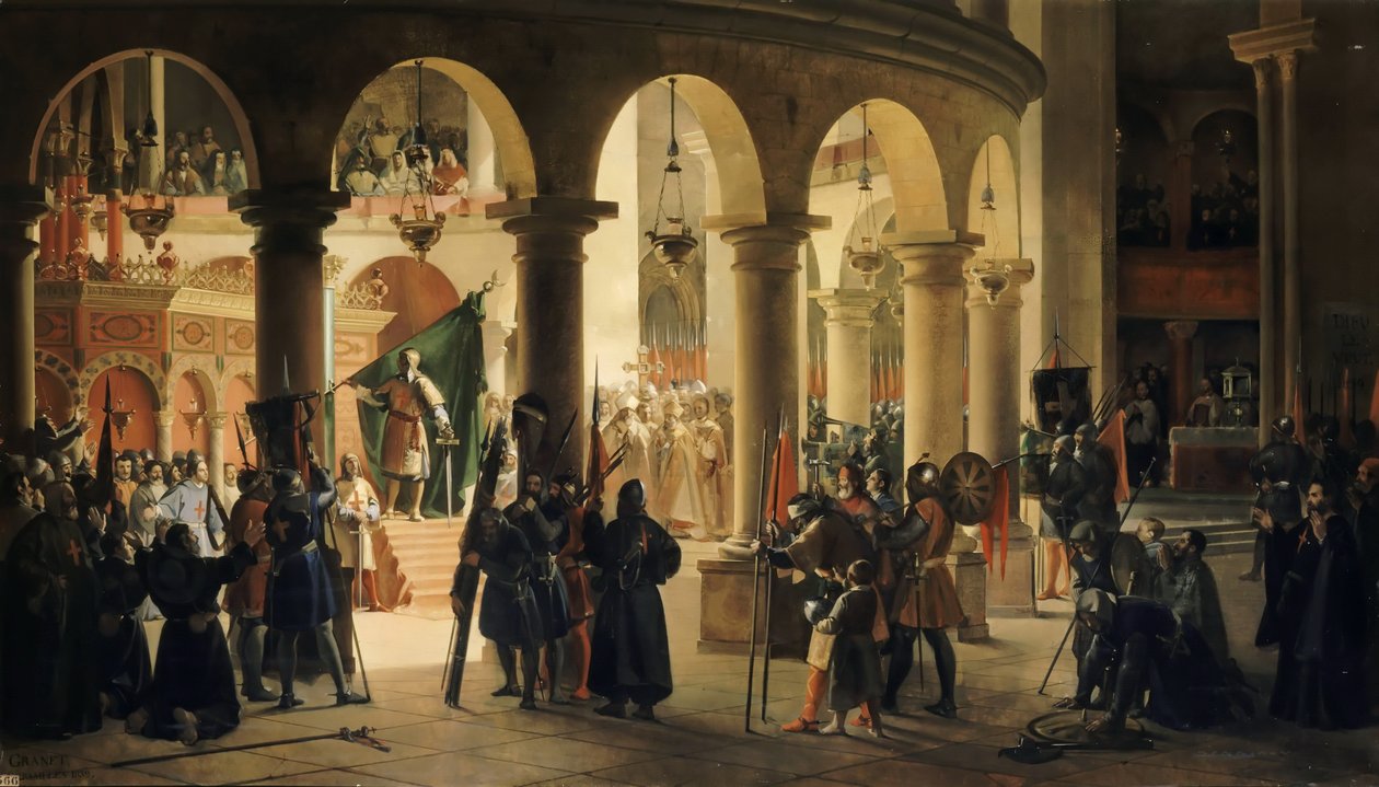 Godefroy de Bouillon avsätter Ascalons troféer i Heliga gravens kyrka av Francois Marius Granet