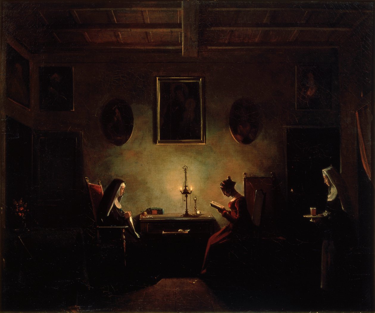 Scen i en interiör, 1800-talet av Francois Marius Granet
