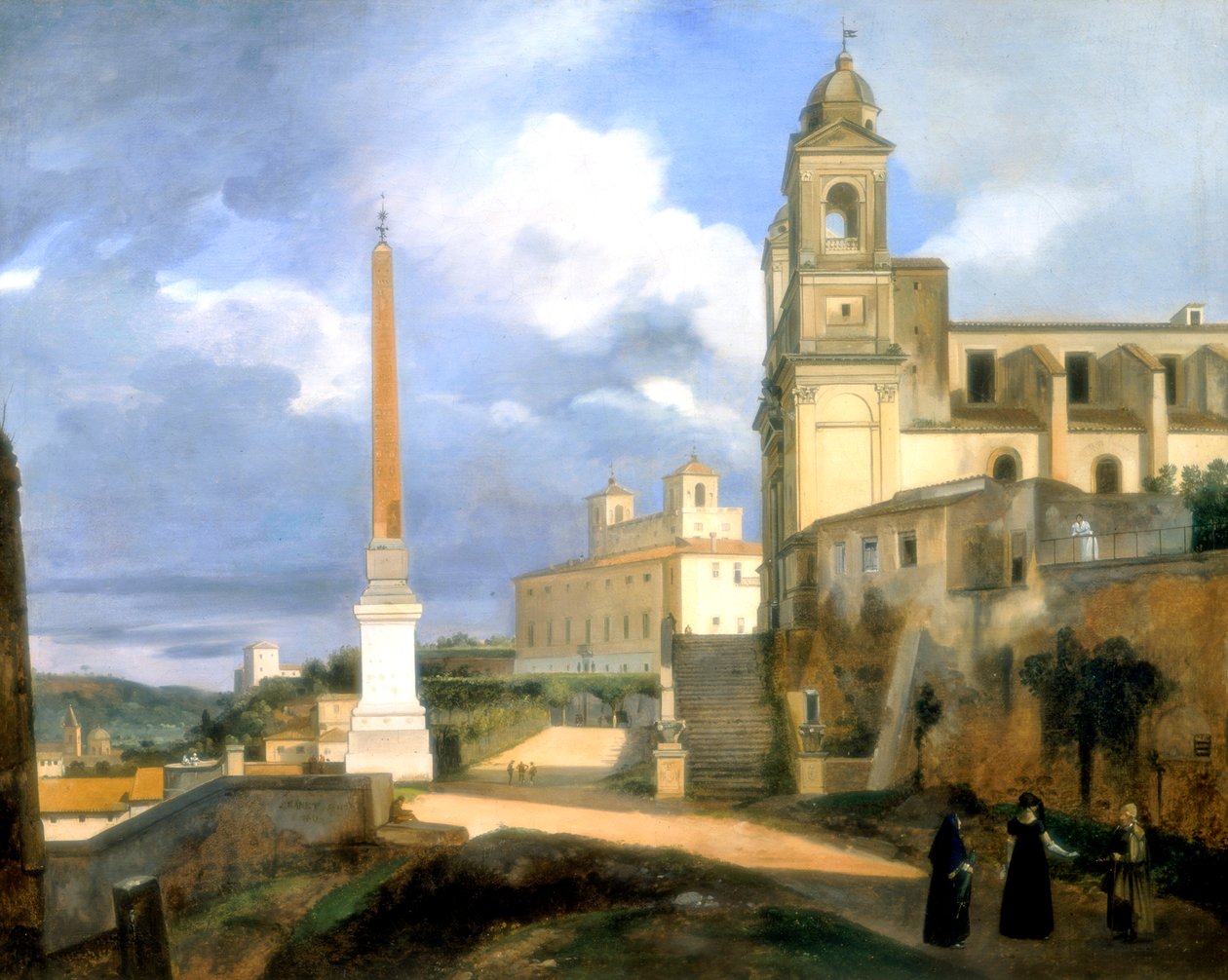 Treenigheten av bergen och Medicivillan, Rom, 1808 av Francois Marius Granet