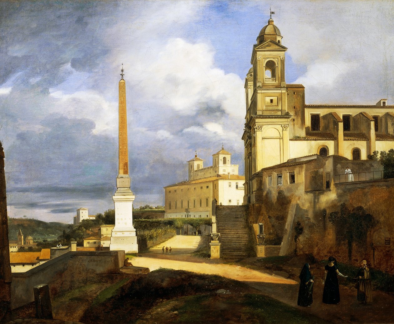 Dödens treenighet och Villa Medici i Rom av Francois Marius Granet