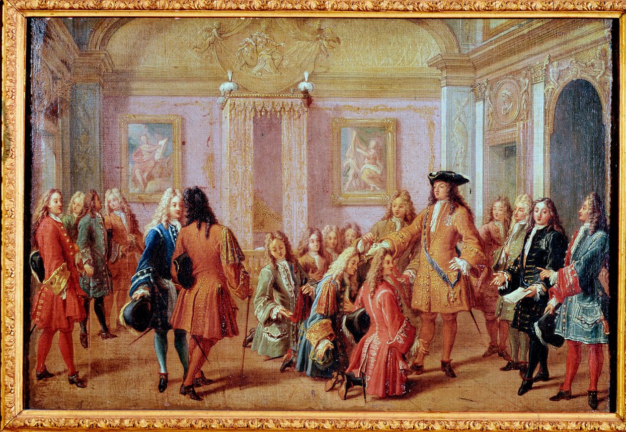 Skapandet av Saint Louis Order av kung Ludvig XIV, 5 maj 1693 (målning av Francois Marot