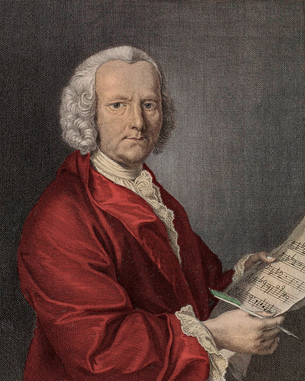 Porträtt av Willem av Fesch (1687-1761) gravyr av Francois La Cave av Francois Morellon la Cave
