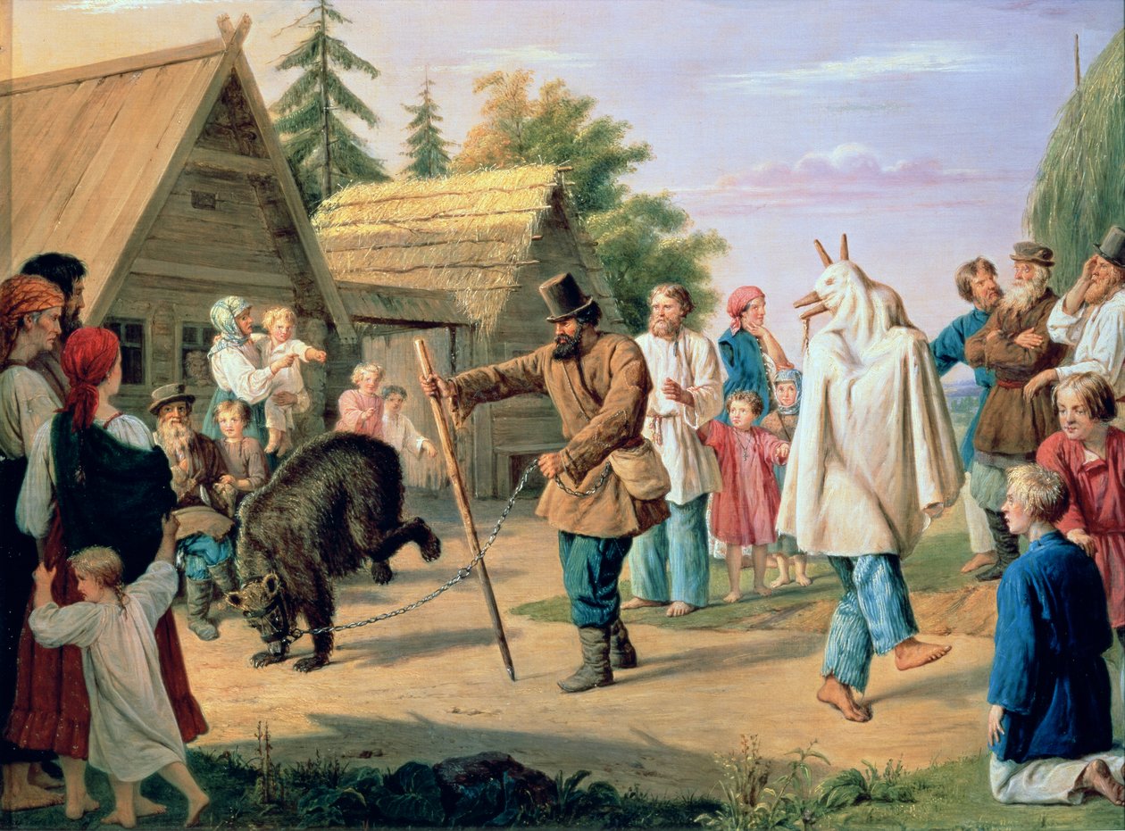 Buffonger i en by av Francois Nicholas Riss