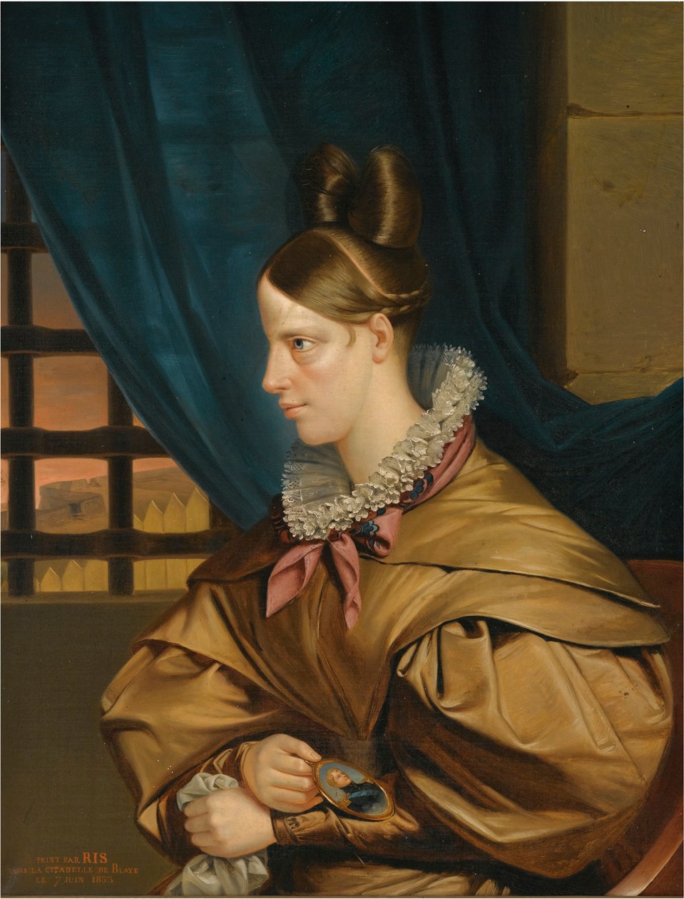 Hertiginnan av Berry (Marie Caroline de Bourbon Sicilien). av Francois Nicholas Riss