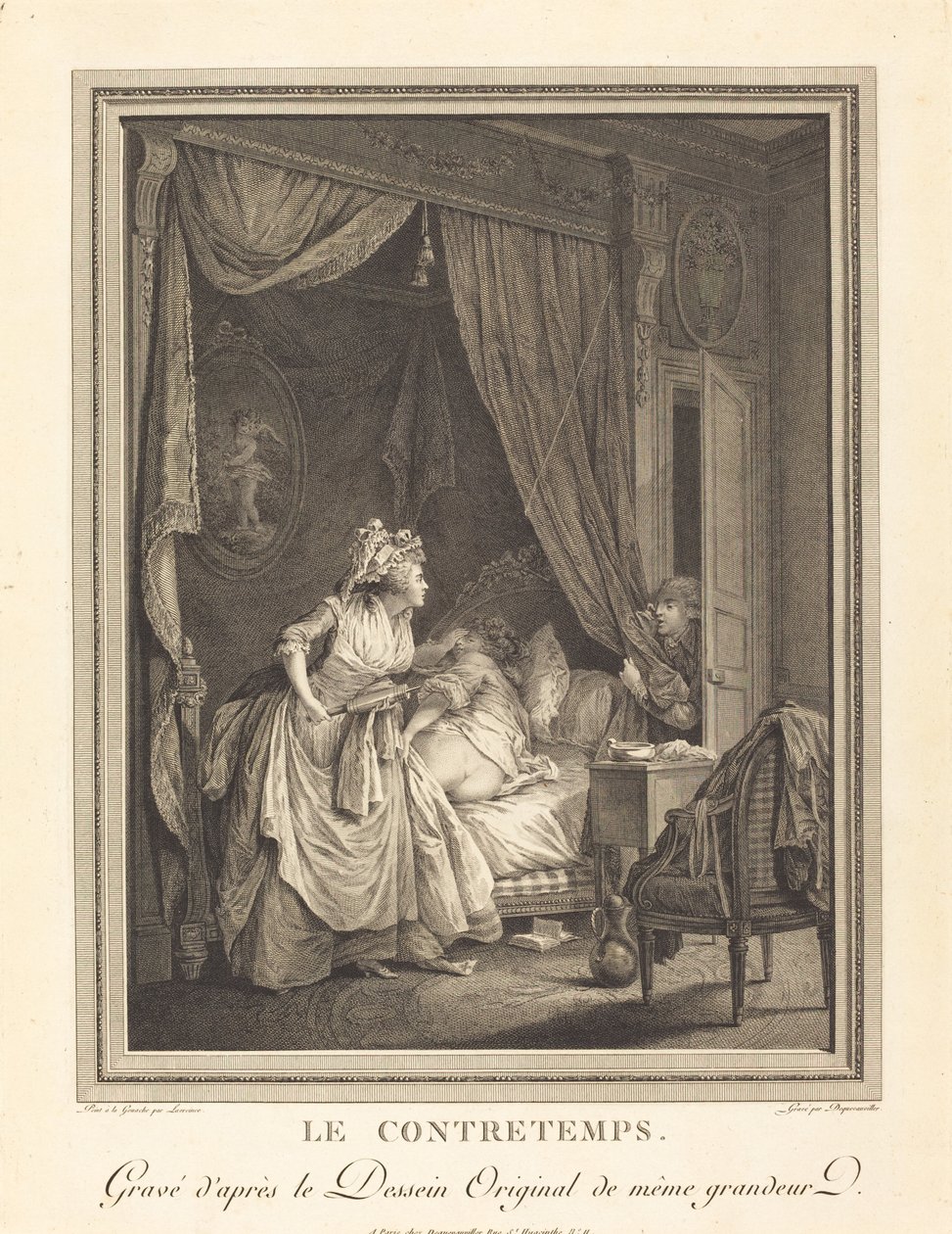 Bakslaget av Francois Nicolas Barthelemy Dequevauviller after Nicolas Lavreince