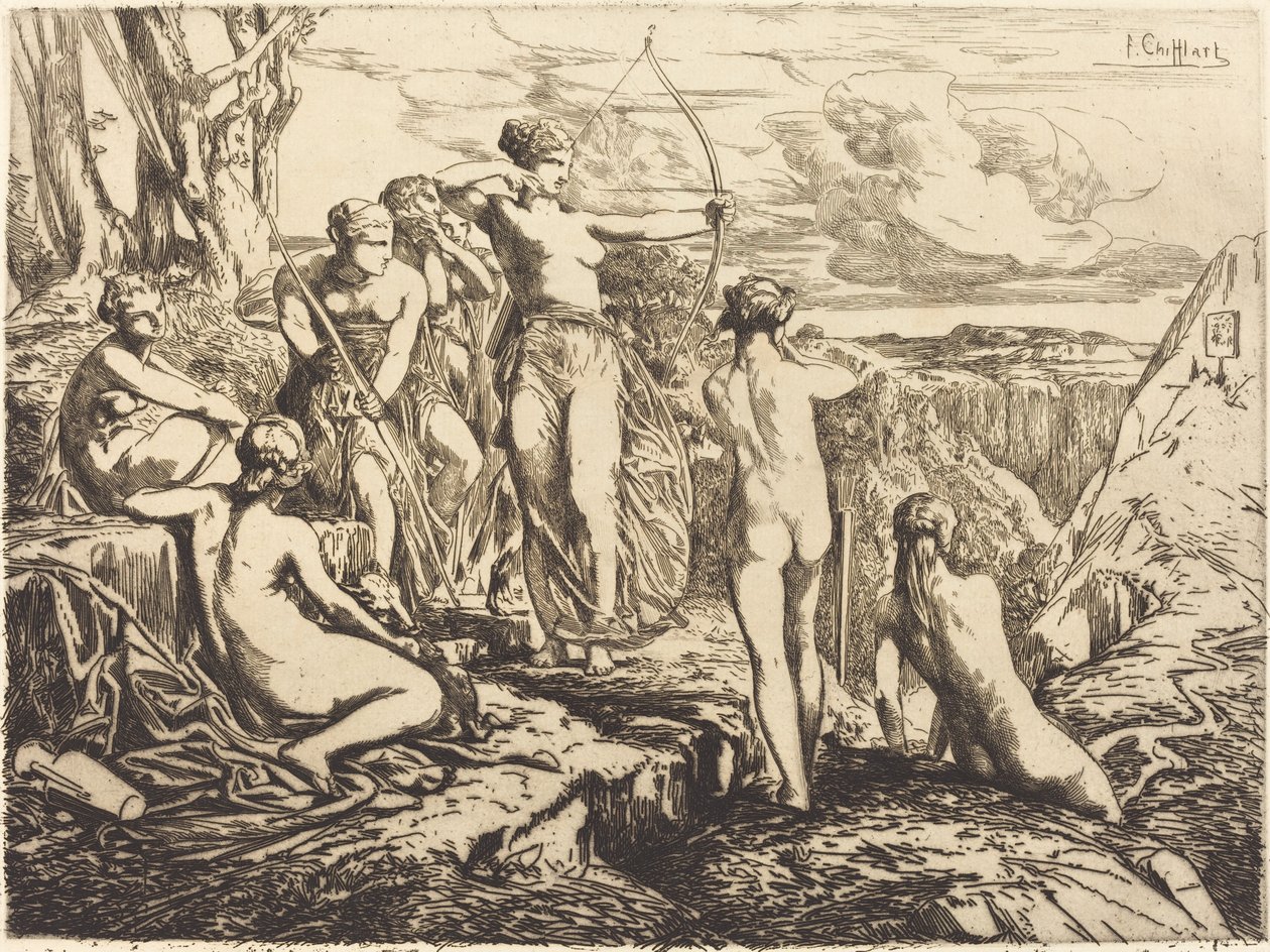 Diana och hennes nymfer av Francois Nicolas Chifflart