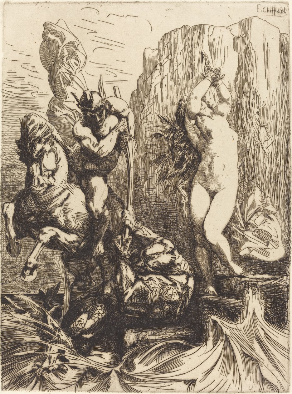 Perseus och Andromeda av Francois Nicolas Chifflart