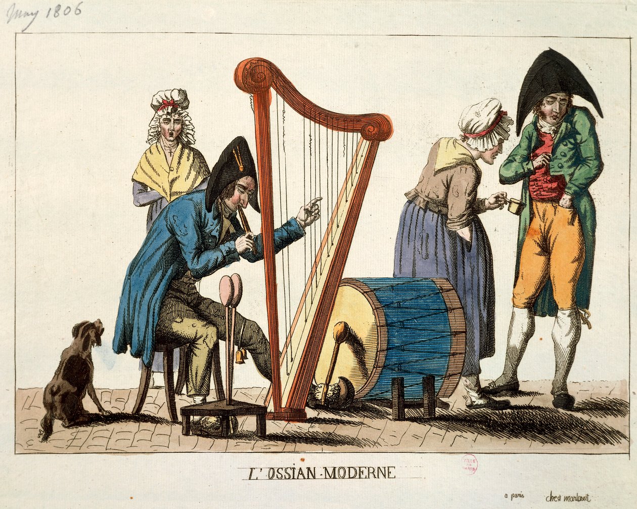 Karikatyr av modern Ossian, av Francois Nicolas Martinet av Francois Nicolas Martinet