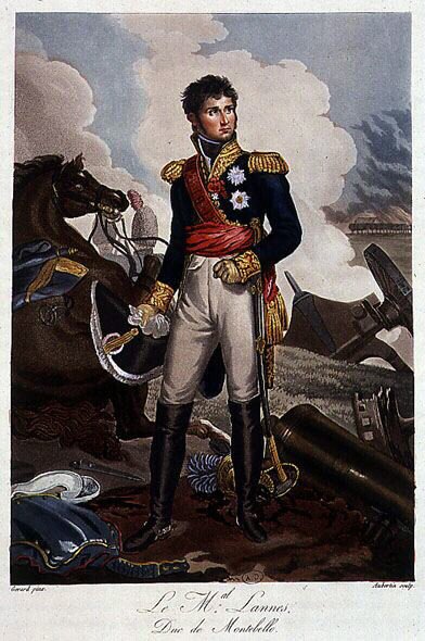 Porträtt av marskalk Lannes, hertig av Montebello, av ap. Gérard - i "Précis historique de la guerre entre la Franceet l