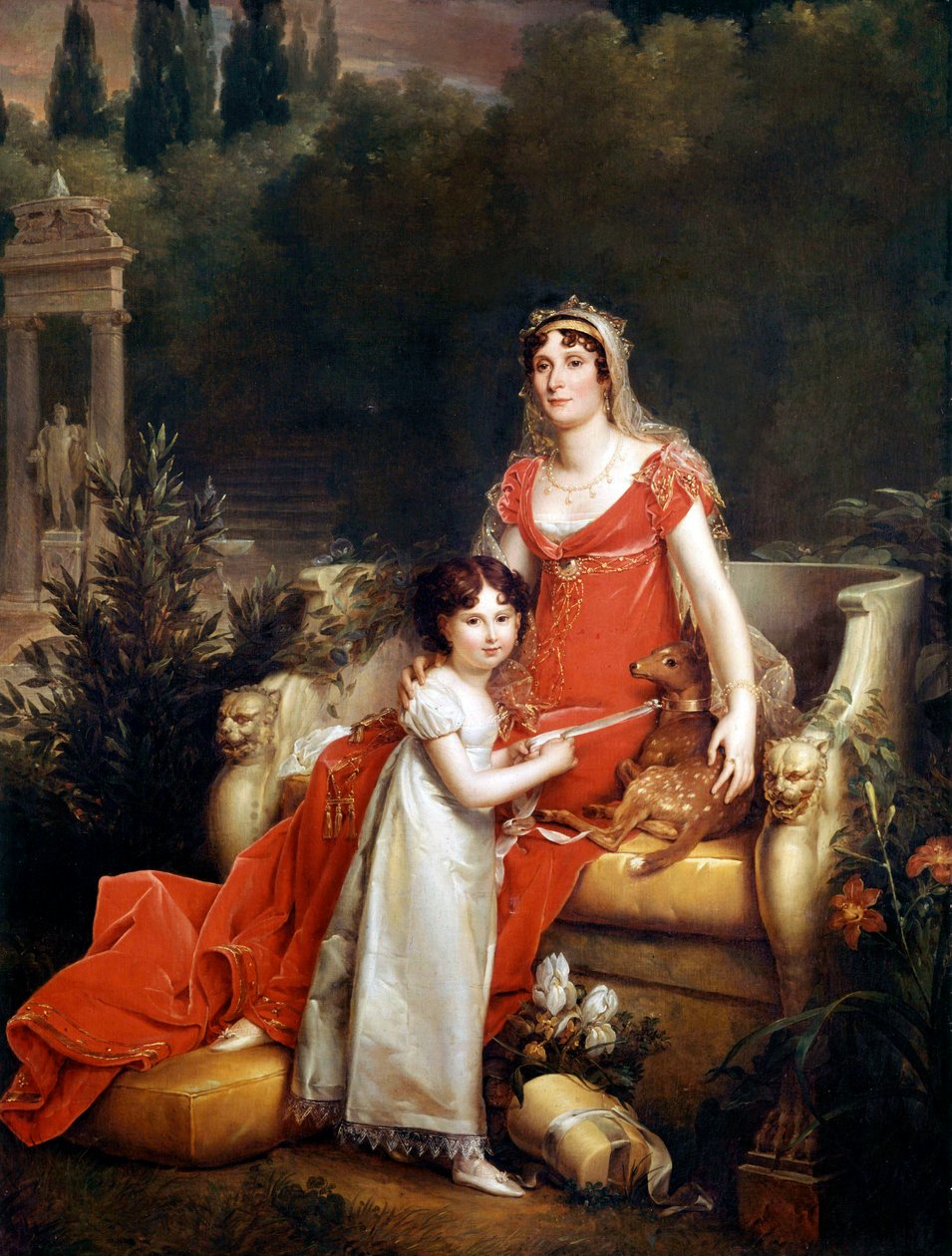 Elisa Bonaparte Baciocchi med sin dotter av Baron François Pascal Simon Gérard