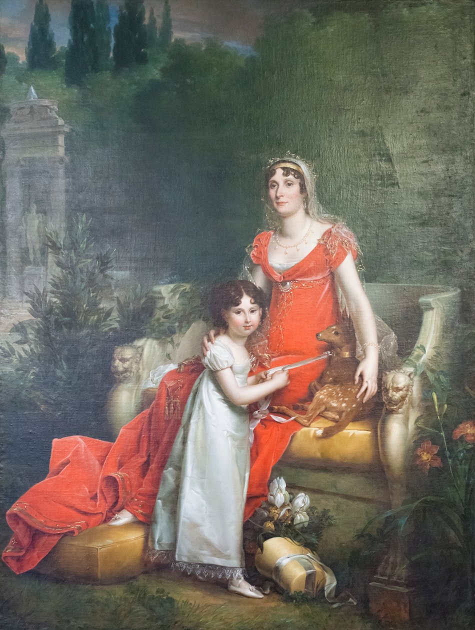 Elisa Bonaparte Baciocchi med sin dotter Napoleona Elisa av Baron François Pascal Simon Gérard