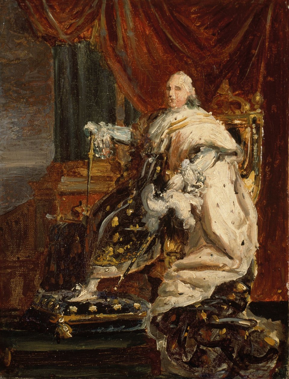 Kung Ludvig XVIII, ca 1816-18 (olja på duk) av Francois Pascal Simon Baron Gerard