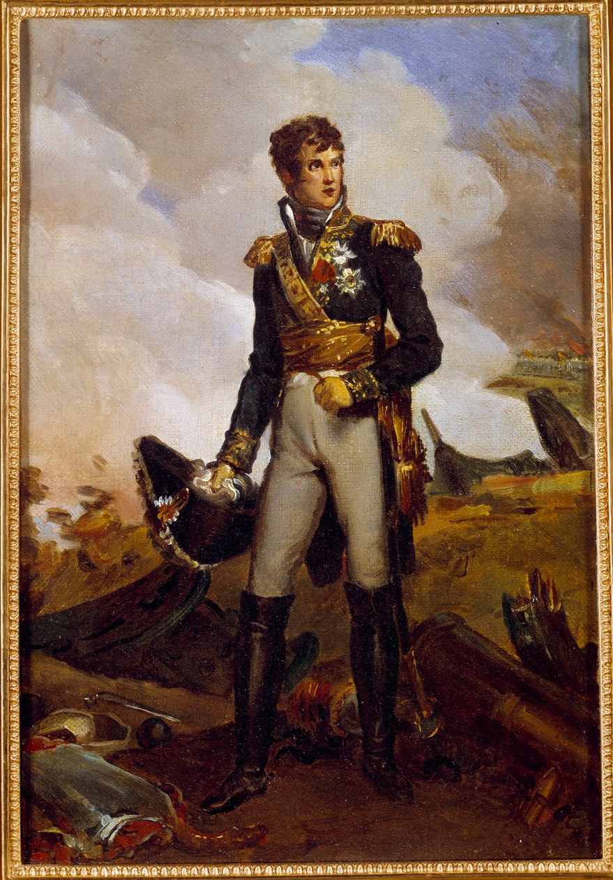 Porträtt vid foten av Jean Lannes, hertig av Montebello (1769-1809) marechal of Empire Målning av Francois Gerard (1770-1837) 1800-talets sön. 0,3x0,22 m av Baron François Pascal Simon Gérard