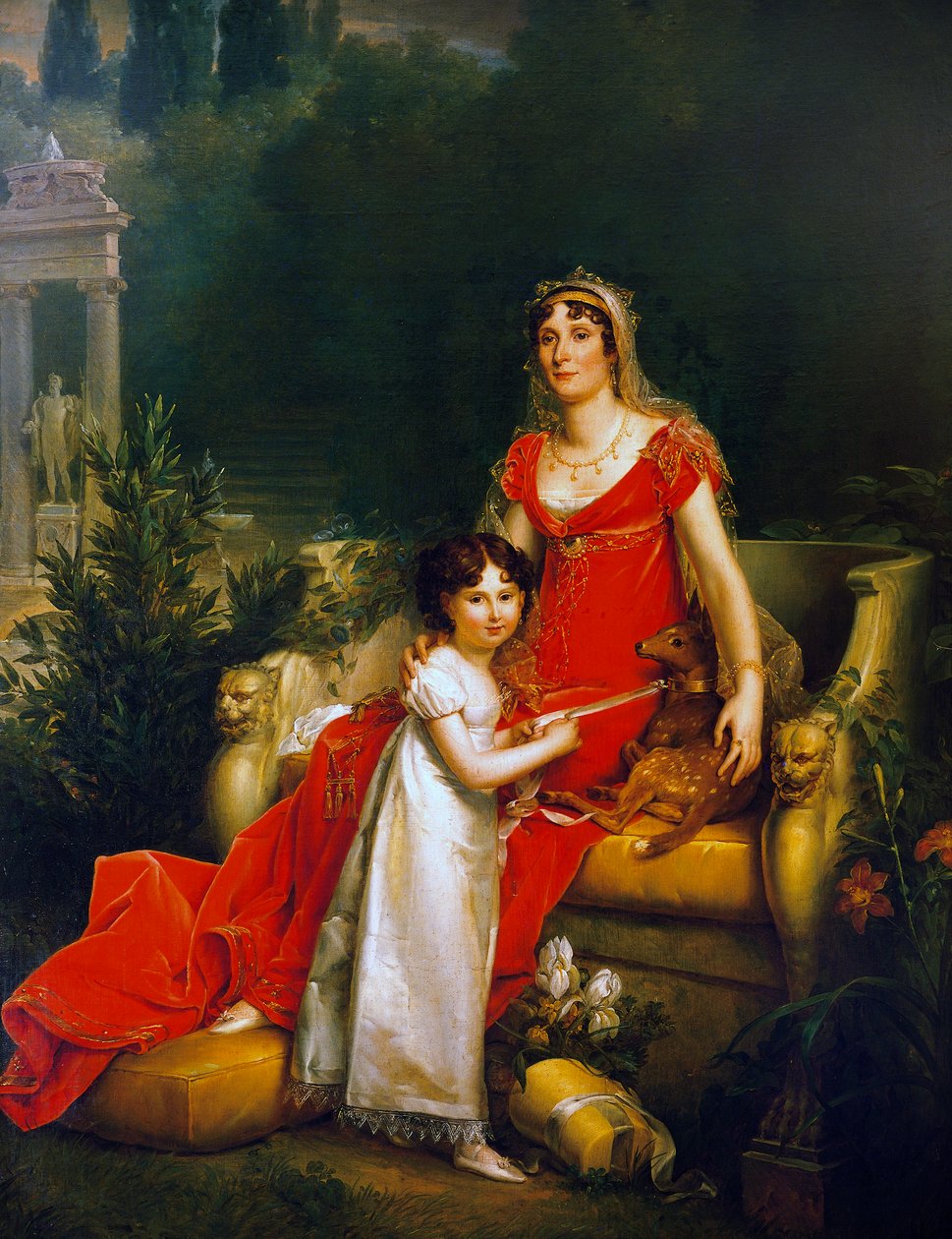 Porträtt av Maria Anna Bonaparte, känd som Elisa Baciocchi (Ajaccio 1777-Trieste av Baron François Pascal Simon Gérard