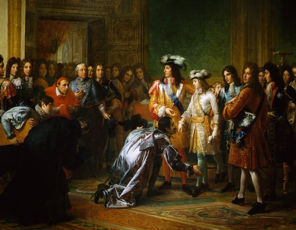 Erkännande av hertigen av Anjou som kung av Spanien, målning av Francois Gerard (1770-1837), Spanien av Baron François Pascal Simon Gérard