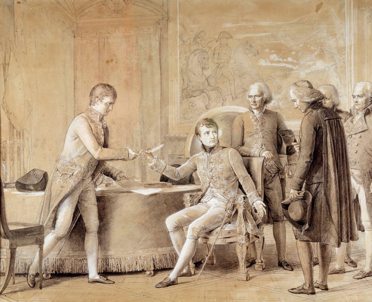 Undertecknande av konkordatet mellan Frankrike och Saint Siege av den förste konsuln den 15 juli av Baron François Pascal Simon Gérard