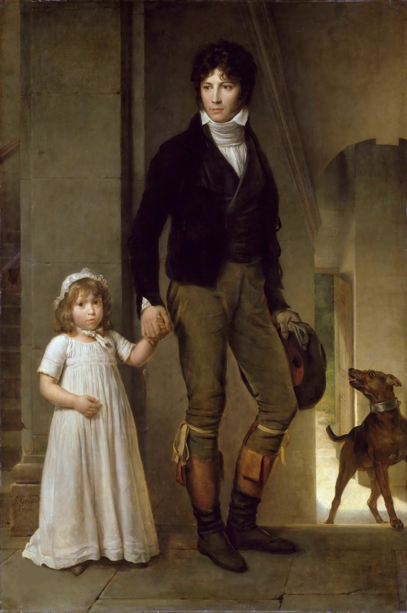Jean-Baptiste Isabey 1767-1855 och hans dotter Alexandrine, 1795. av Francois Pascal Simon Gerard