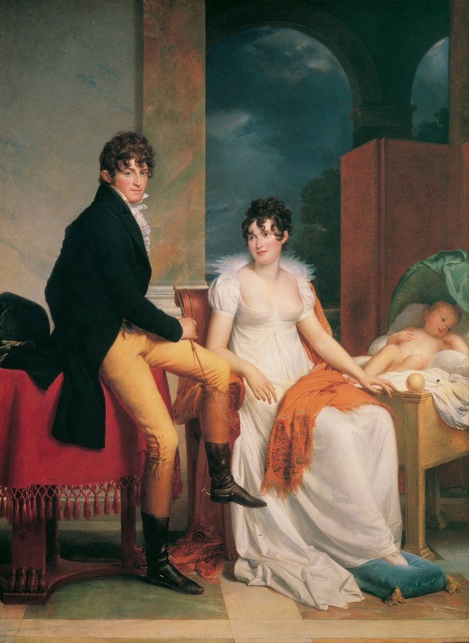 Moritz Christian Reichsgraf von Fries med sin fru Maria Theresia Josepha, född prinsessan Hohenlohe-Waldenburg-Schillingsfürst, och deras son Moritz av Francois Pascal Simon Gerard