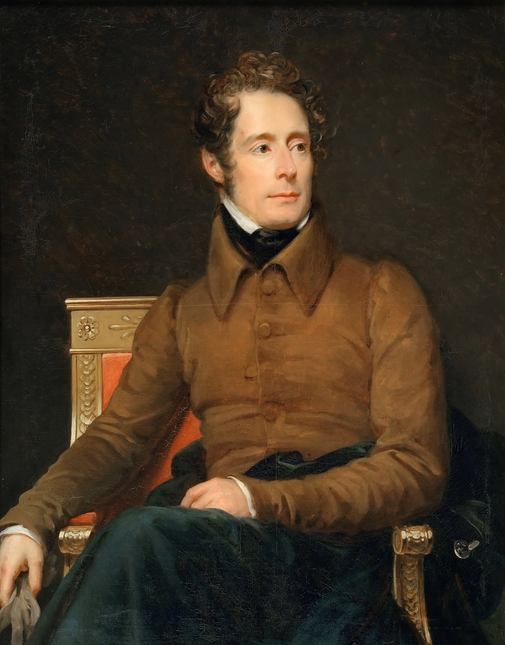 Porträtt av Alphonse-Marie-Louis de Prat de Lamartine av Francois Pascal Simon Gerard