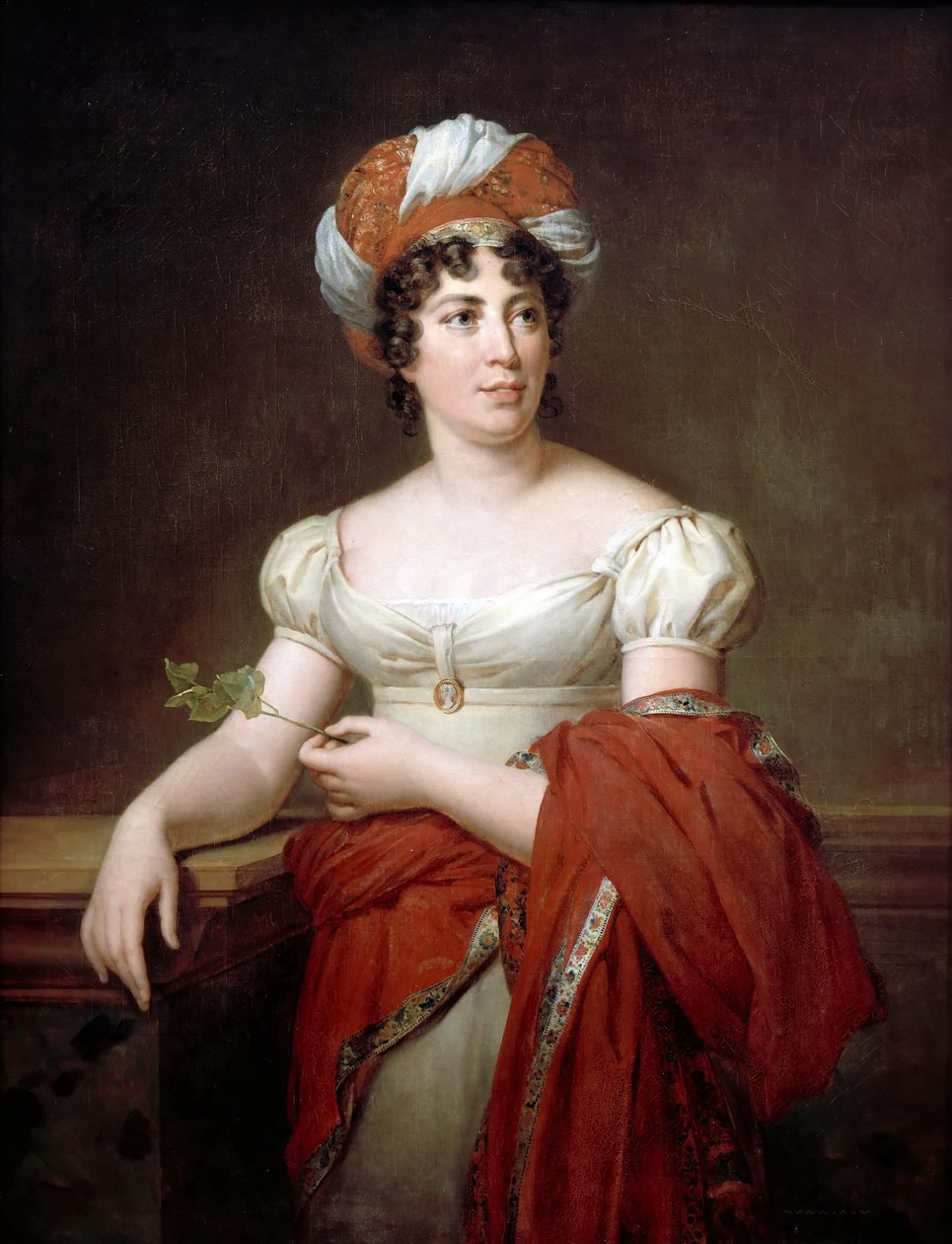 Porträtt av författaren friherrinnan Anne Louise Germaine de Staël 1766-1817 av Francois Pascal Simon Gerard