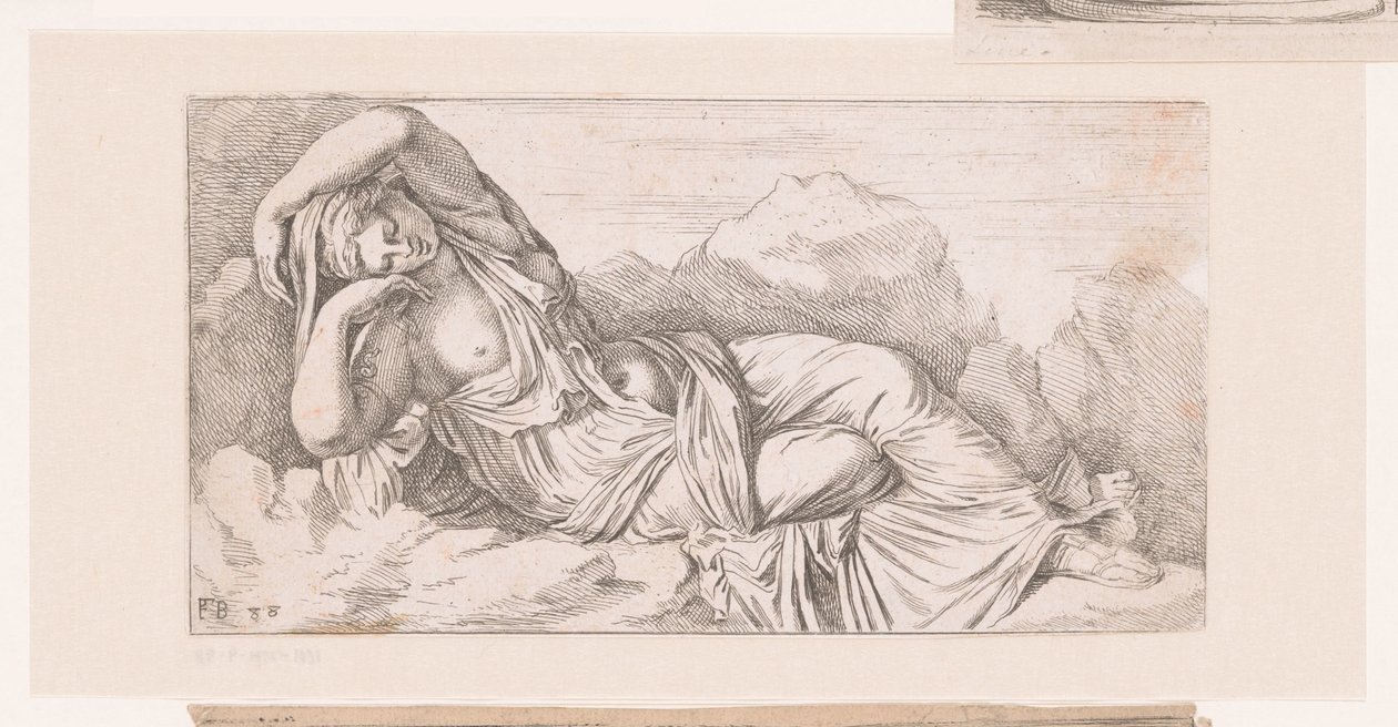 Staty av liggande Cleopatra Antika statyer av Rom (serietitel) av Francois Perrier