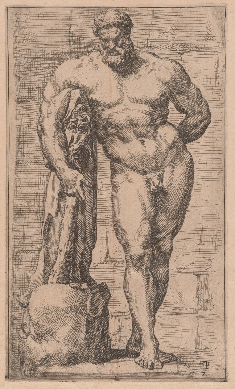 Farnese Hercules, framifrån [skylt 2] av Francois Perrier