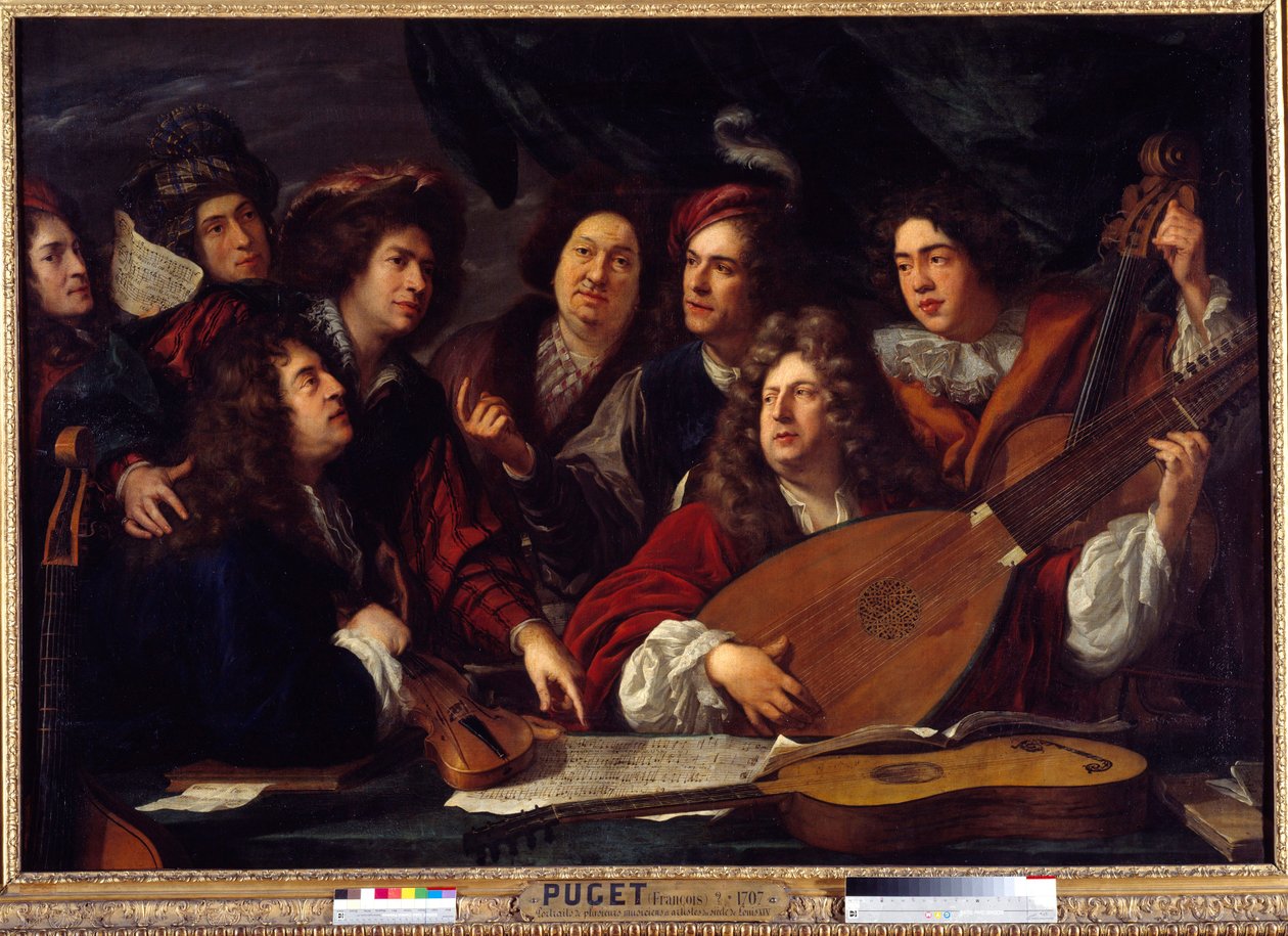 Möte av musiker Målning av Francois Puget (1651-1707) 1688 Sön. 1,47x2,12 m av Francois Puget