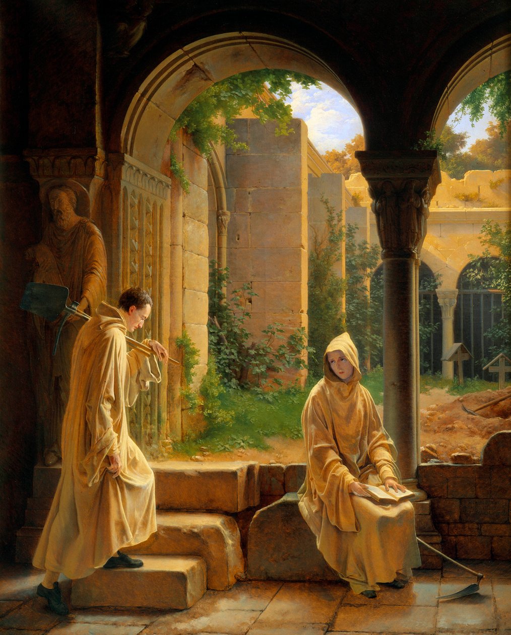 Munkar i ett kloster. Målning av Francois Richard Fleury (1777-1852) av Francois Richard Fleury