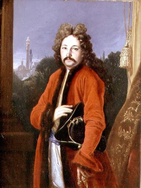 Porträtt av Sir John Chardin (1643-1712) 1699 (olja på duk) av Francois Riviere