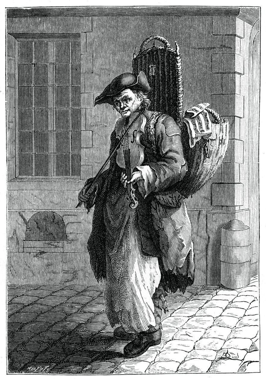 Resande musiker, 1885. av Francois Robert Ingouf