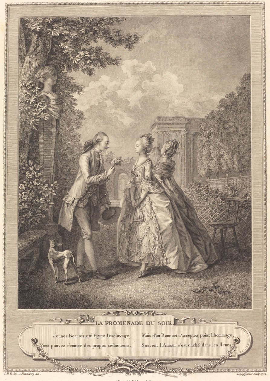Kvällspromenaden av Francois Robert Ingouf after Sigmund Freudenberger