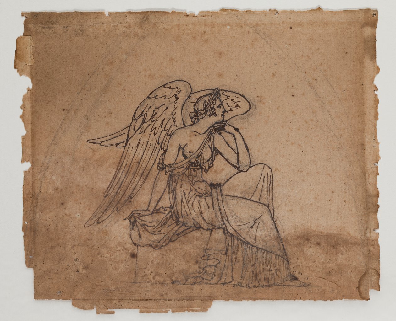 Allegorisk figur, ca 1825 (bläck och krita på papper) av Francois Rude
