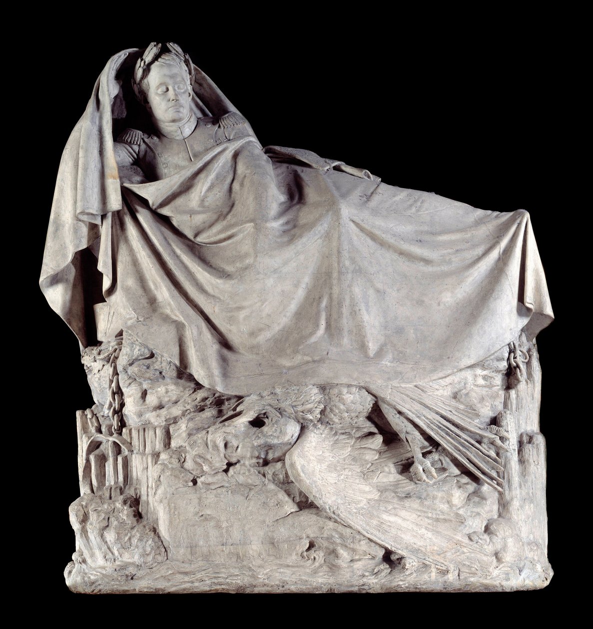 Kejsar Napoleon I (1769-1821) vaknar upp till de odödliga. Skulptur på gips av Francois Rude (1784-1855) 1842 Paris, musee d