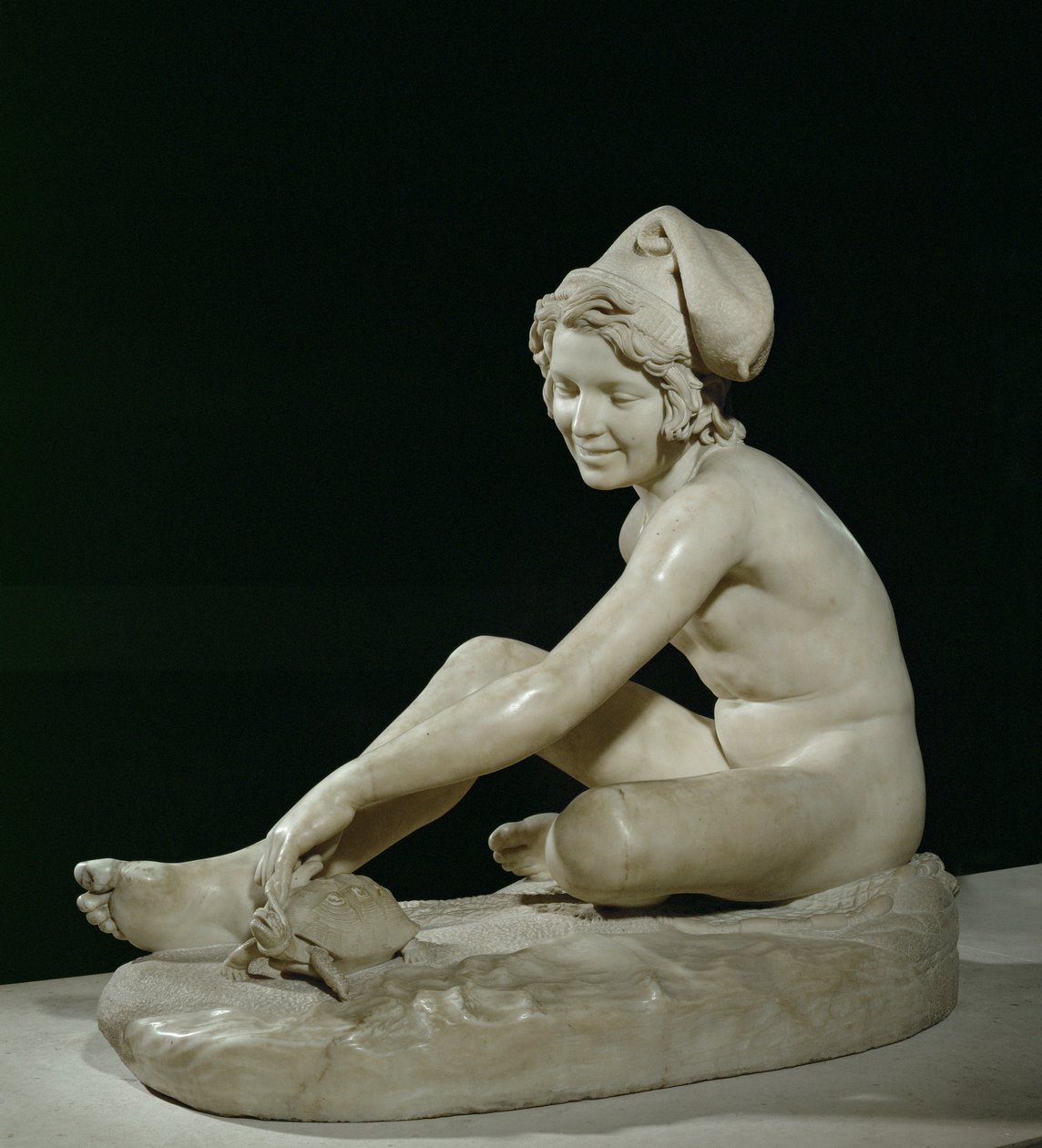 Neapolitansk fiskarpojke leker med en sköldpadda (skulptur) av Francois Rude