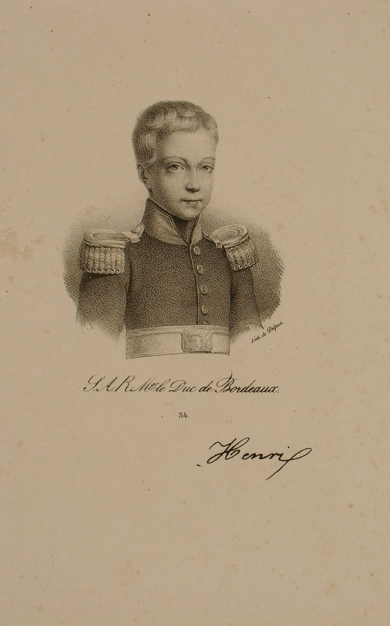 Henri Charles Ferdinand Marie Dieudonne av Frankrike, hertig av Bordeaux, greve av Chambord av Francois Seraphin Delpech