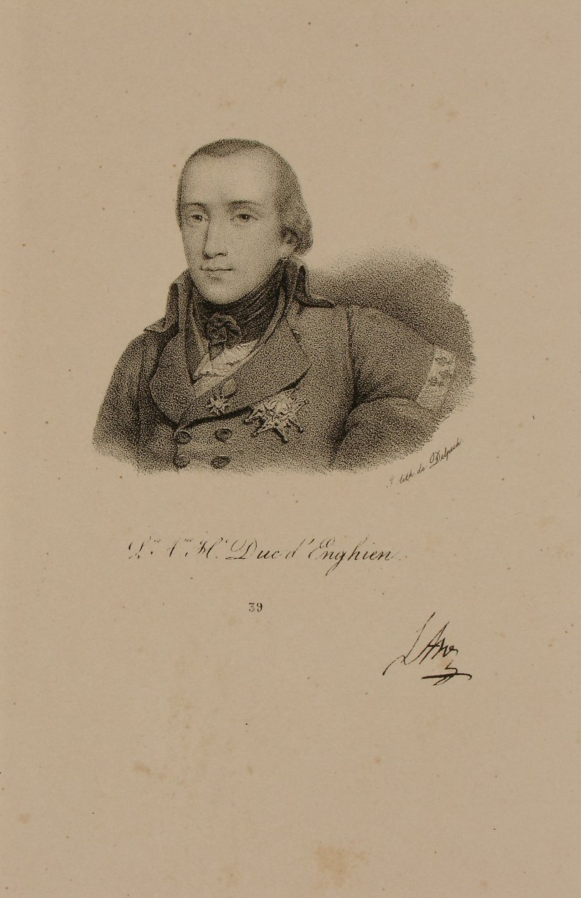 Louis Antoine Henri de Bourbon (1772-1804) hertig av Enghien bär Conde-uniformen av Francois Seraphin Delpech