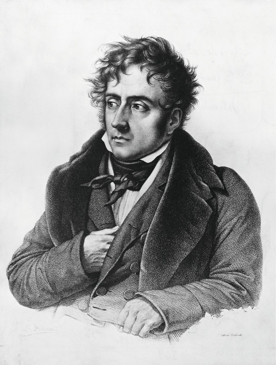Porträtt av Francois-Rene, vicomte de Chateaubriand (1768-1848), fransk författare, politiker, diplomat och historiker av Francois Seraphin Delpech