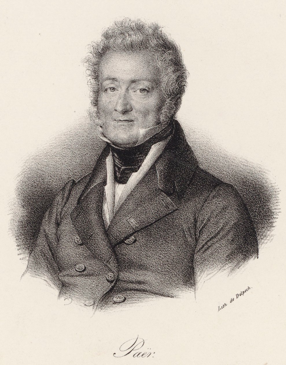 Porträtt av kompositören Ferdinando Paer 1771-1839, 1830. av Francois Seraphin Delpech