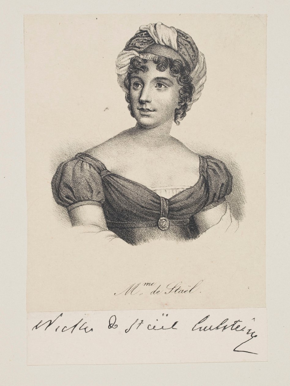 Porträtt av Madame de Staël av Francois Seraphin Delpech
