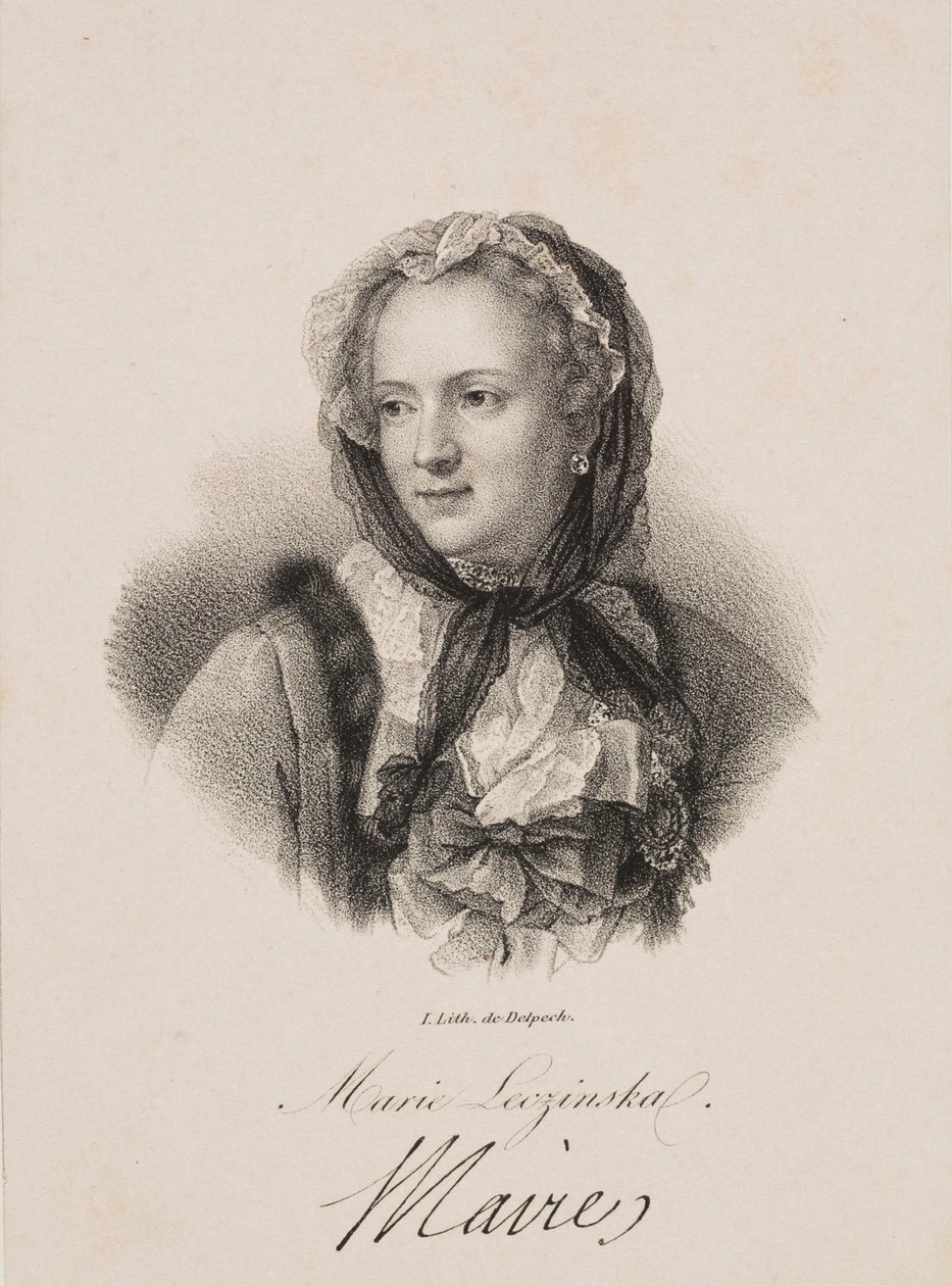 Porträtt av Maria Leszczyńska av Francois Seraphin Delpech