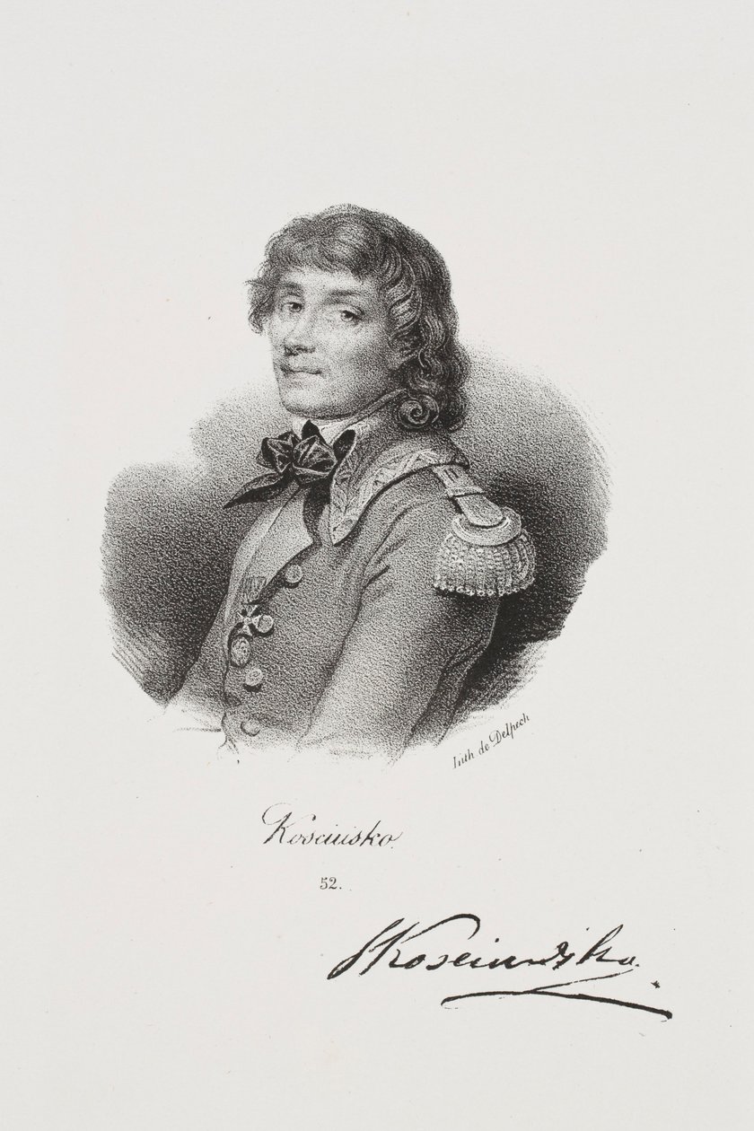 Porträtt av frihetskämpen Tadeusz Kościuszko av Francois Seraphin Delpech