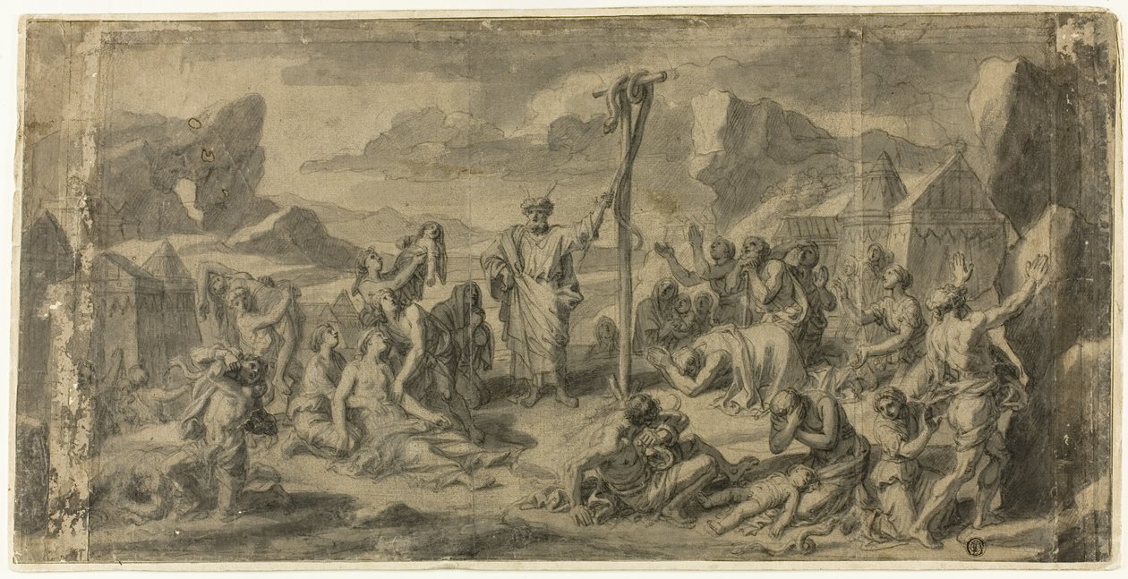 Mose och ormen av mässing av Francois Verdier