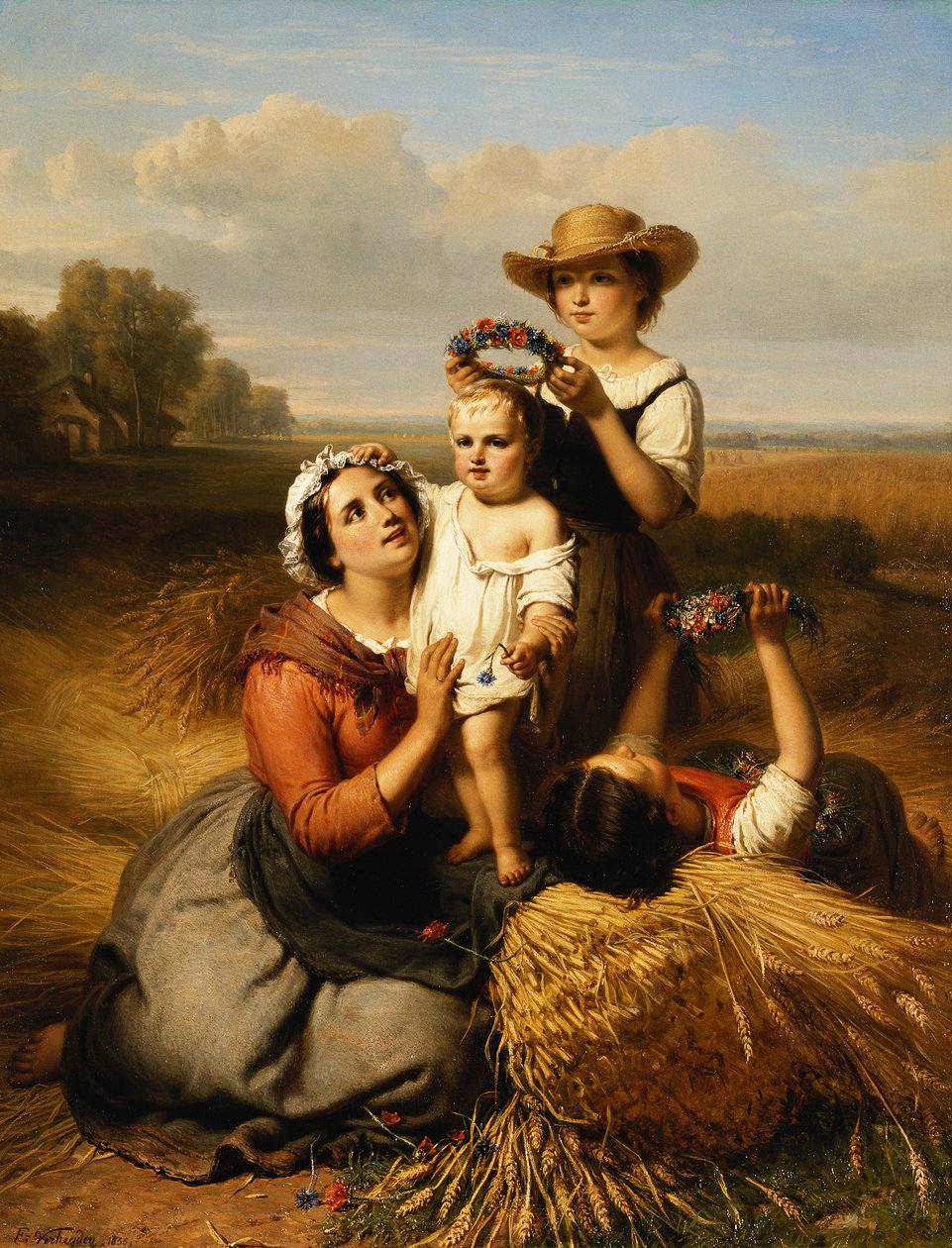 Skördarens familj, 1855 av Francois Verheyden