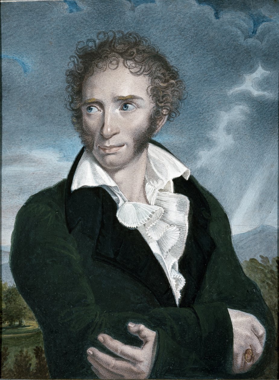 Porträtt av Ugo Foscolo av Francois Xavier (after) Fabre