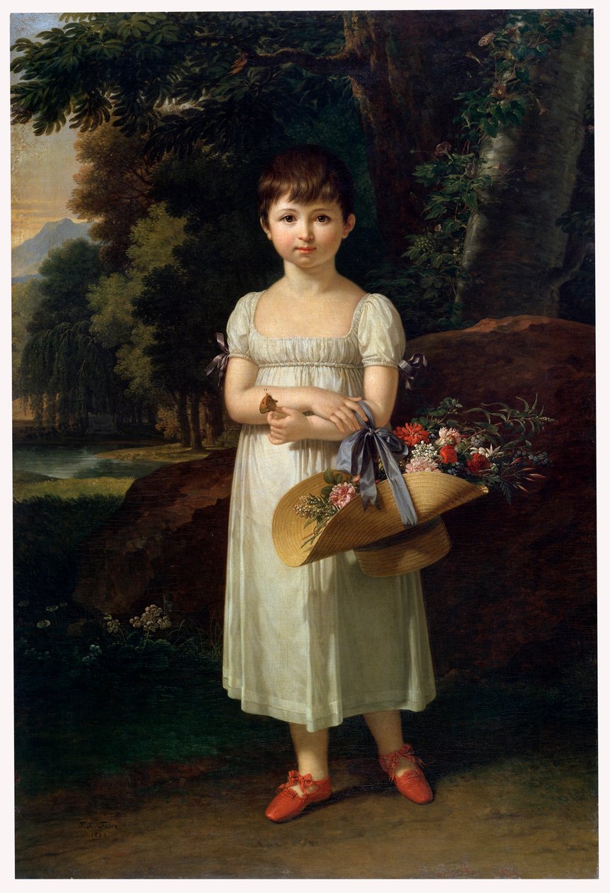 Porträtt av Amelia Oginski, sent 1700-tal eller tidigt 1800-tal av Francois Xavier Fabre