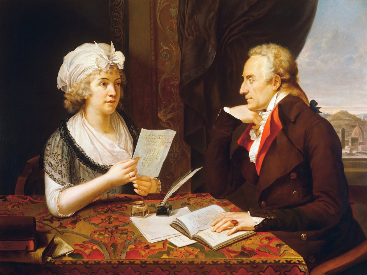 Porträtt av Vittorio Alfieri (Asti av Francois Xavier Fabre